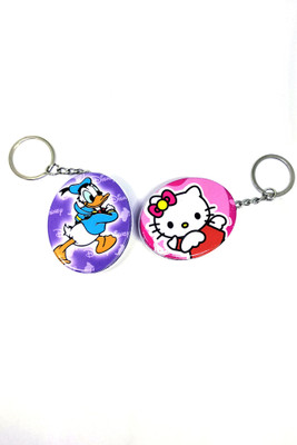 n v p (Set of 2) Mini Lovely Oval Shape Storage Box with Key Chain,Cute Metal Box Key Chain