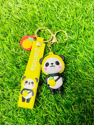 GKM Cute Bear/Panda fishing high quality 3d keychain hook key ring Key Chain