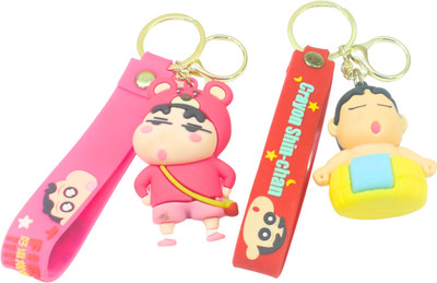 MIKADOECOM Cartoon Shinchan Keychain Combo – Shinchan & Himawari | Rubber Keychains Key Chain