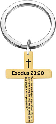 M Men Style Bible Verse Keychain Christian Cross Accessories Key Holder Gold SKey202588 Key Chain