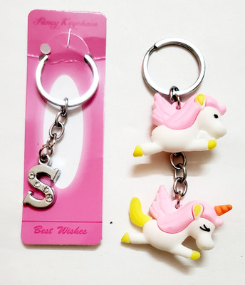 ShopTalk Double unicorn with S letter Key Chain