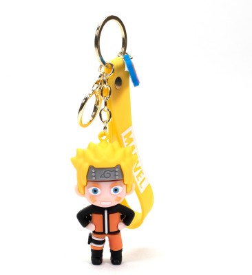 Daiyamondo Naruto Anime Main Character Naruto With Marvel Ribbon 3D Rubber Key Chain Yellow Key Chain