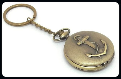 gtrp Anchor Premium Pocket Watch Metal Keychain Retro Vintage for Gifting With-A Key Chain
