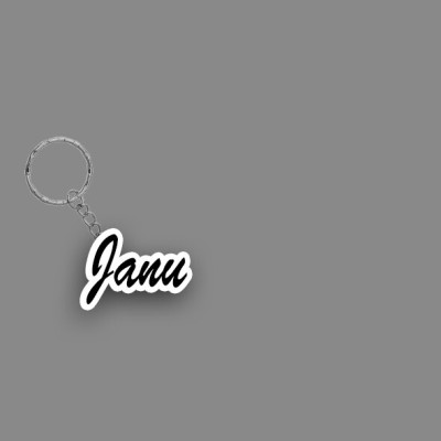 SY Gifts SYG Janu Name Keychain White And Black Key Chain