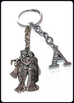 Meeko.com Radha Krishna with A Letter Key ChAIN-A Key Chain