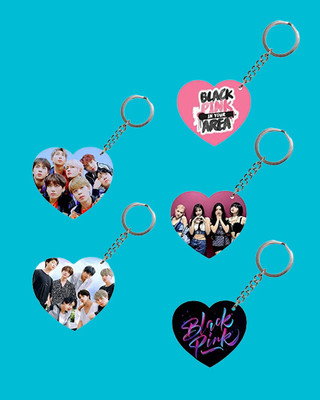 Convay BTS Gang Photo Heart Shape Key-Chain m set 5 Key Chain