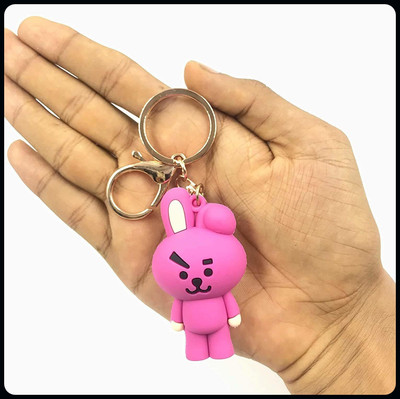gtrp Keychain-Cute Cooky BTS | BT21 Kpop Character | Doll Fancy Heavy Silicone Pink Key Chain