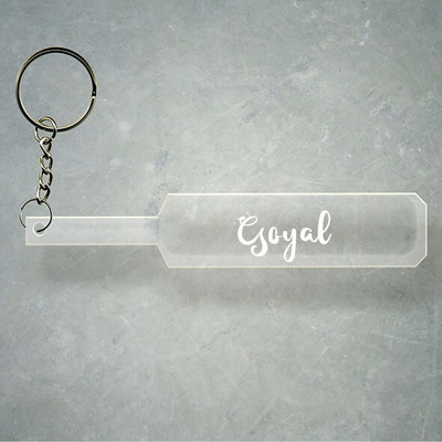 SY Gifts Cricket Bat Logo Design With Goyal Name Key Chain