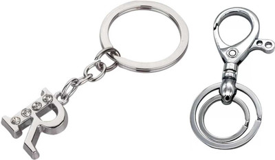 ROYALSHOP ALPHABET R LETTER NAME AND HOOK KEY CHAIN KEY RING FOR CAR BIKE OFFICE Key Chain