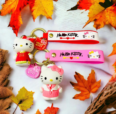 GKM Trendy Kitty in frock & tie combo set keychain for girls, boys & gifting Key Chain