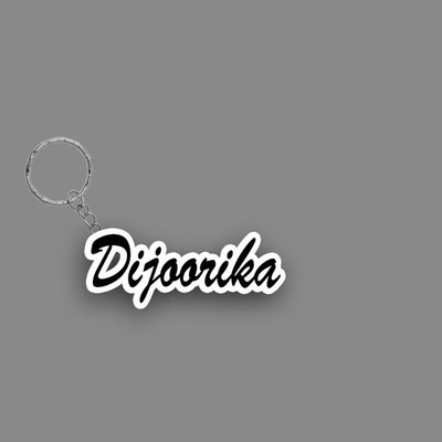 SY Gifts SYG Dijoorika Name Keychain White And Black Key Chain