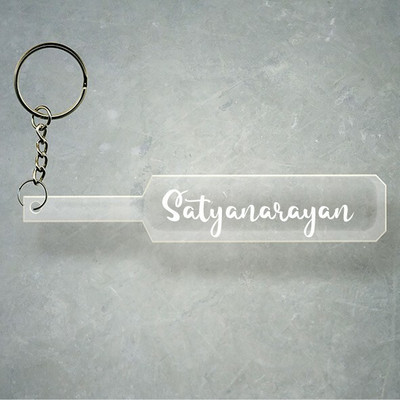 SY Gifts Cricket Bat Logo Design With Satyanarayan Name Key Chain
