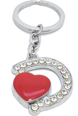 Key Era Alphabet Red Heart Letter D Key Chain