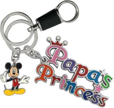 HANDSOME ISK Multicolor Papa Princess stylish black Locking Hook with Mickey Mouse Key Chain