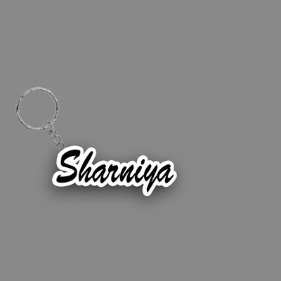 SY Gifts SYG Sharniya Name Keychain White And Black Key Chain