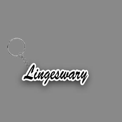 SY Gifts SYG Lingeswary Name Keychain White And Black Key Chain