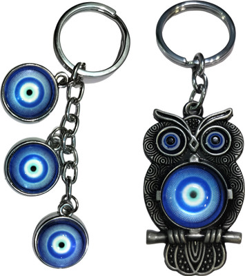 MAG BEE Evil Eye Proection (Design-7 & Design-21) Combo Pack of 2 for Car Bike-kC922 Key Chain