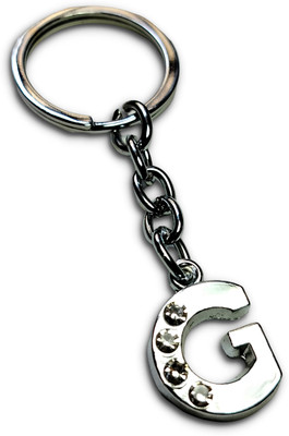 swagtreg Beautiful Alphabet G Letter Keychain with Sparkling Rhinestones – Stylish Metal Key Chain
