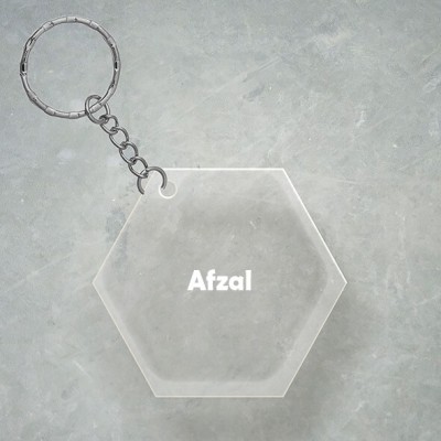 SY Gifts Afzal Name Hexagon Keychain Key Chain