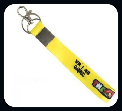 Meeko.com Fabric Yellow Vr46 Logo Id Tag Locking Hook Keychain-A Key Chain