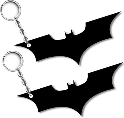 Replix Premium (Pack of 2) Bat Man Logo Printed Keychain For Bike, Scooty, Car Key Chain