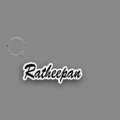SY Gifts SYG Ratheepan Name Keychain White And Black Key Chain