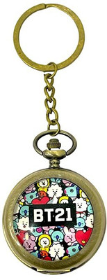 gtrp BTS 21 Premium Pocket Watch Metal Keychain Retro Vintage for Gifting Key Chain