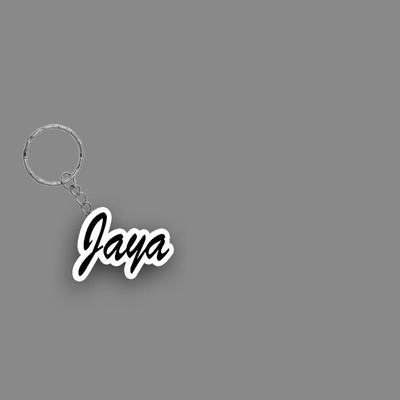 SY Gifts SYG Jaya Name Keychain White And Black Key Chain