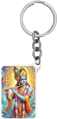 M Men Style Religious Lord Shri Krishna Keyring Keychain Blue SKey2025231 Key Chain