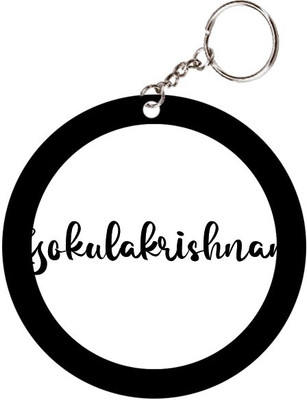 SY Gifts Gokulakrishnan Name Black Keychain Key Chain