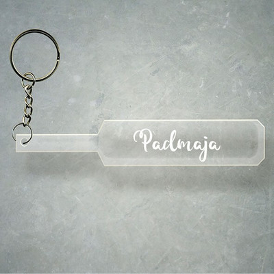 SY Gifts Cricket Bat Logo Design With Padmaja Name Key Chain