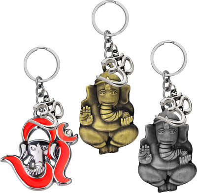 M Men Style Lord Ganesha Om Metal Key Ring – Keychain for Car, Bike & Office SKey619-599-600 Key Chain