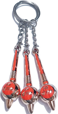 kd collections KD-253-3K Bajrangbali Hanuman Gada Keychain - Orange Color - Pack Of 3 Keychains Key Chain