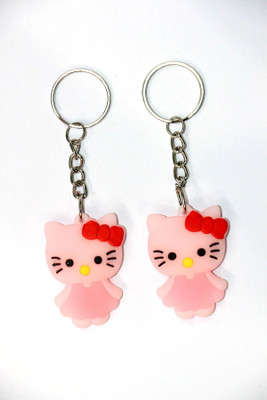 GhatiyaBazaar Pink Kitty - Pack of 2 Key Chain