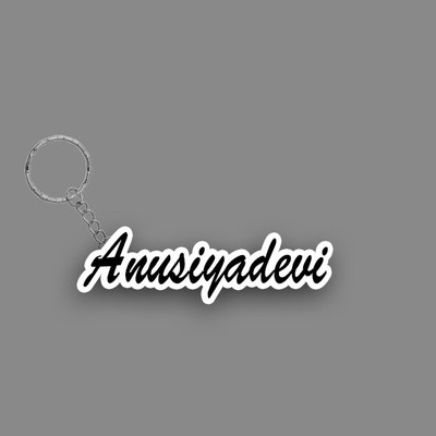 SY Gifts SYG Anusiyadevi Name Keychain White And Black Key Chain