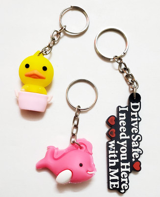 ShopTalk Drive safe with cute duck and baby fish Key Chain
