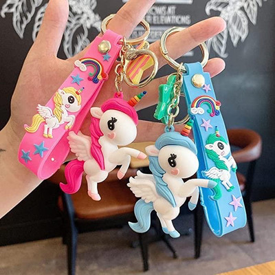 SHRI JI Fairy Unicorn Keychain Single Piece DARK PINK BLUE Key Chain