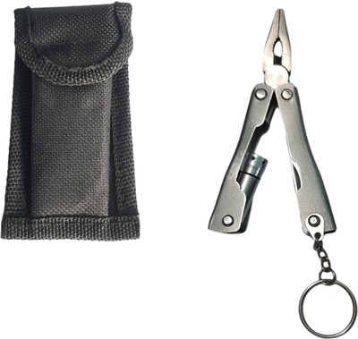 VASUSS 9-in-1 Foldable Micro Pliers Keychain with Pouch Multi-Tool Gadget for Engineers Key Chain