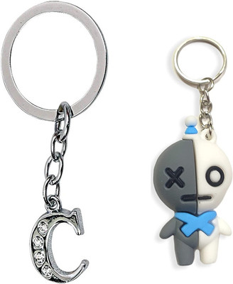 Newview BTS VAN Characters 3D Rubber with Alphabet C Keychain and Key ring Key Chain