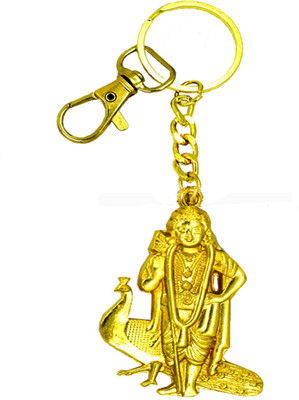 AFH Lord Murugan Gold Labster Charm Keychain for Men and Women Key Chain