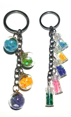 Meeko.com Colorized Shining Star Drifting Bottle Keychain Key Chain