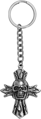 M Men Style Biker jewellery Crusifix Cross With Skull Head Skey2022256 Key Chain