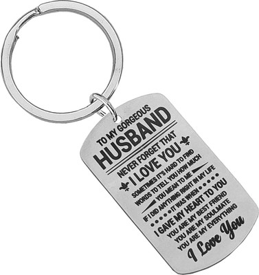 M Men Style Valentine Gift To My Gorgeous Husband Stainless Steel Keychain LCSKey202408 Key Chain