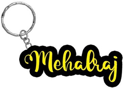 SY Gifts Mehalraj Name Black Yellow Name Keychain Key Chain