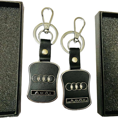 GKM Best quality Audi 3d logo keychain with hook Key Chain