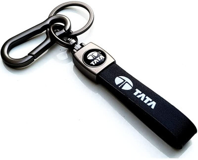 Achyuta TATA Premium Leather Keychain with Metal Hook – Gift Box Pack Key Chain