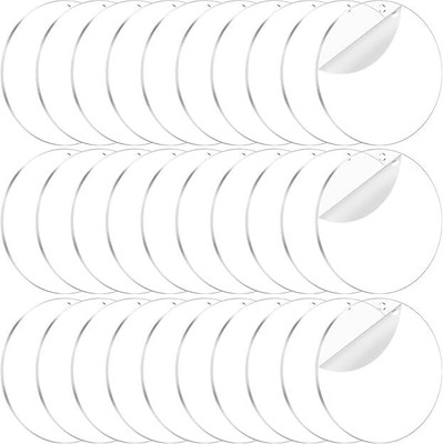 ANISTUFFs Acrylic Keychain Blanks – 40 PCS Clear Discs with Hole (2inch 3mm) Key Chain