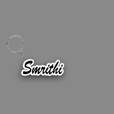 SY Gifts SYG Smrithi Name Keychain White And Black Key Chain