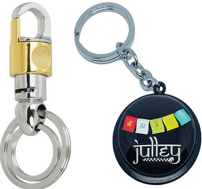 kd collections KD-JB-288 Double Ring Metal Hook Keychain & Tibet Julley Ladakh Keychain Combo Key Chain
