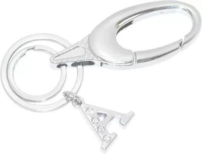 Virom Alphabet Letter A Metal Keychain for Car Bike House Keys Key Ring Hook Silver Key Chain